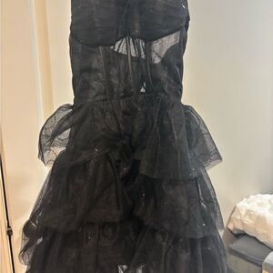 Lucy in the Sky Black Ruffled Prom Dress